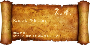 Kaszt Adrián névjegykártya